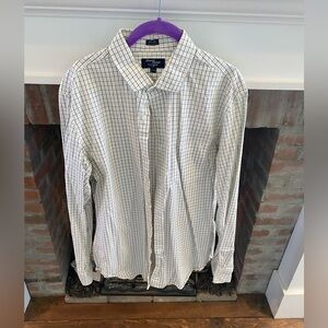 Mens J. Crew Button Down Yellow & Navy 80’s 2 Ply Thompson Shirtings size Large​